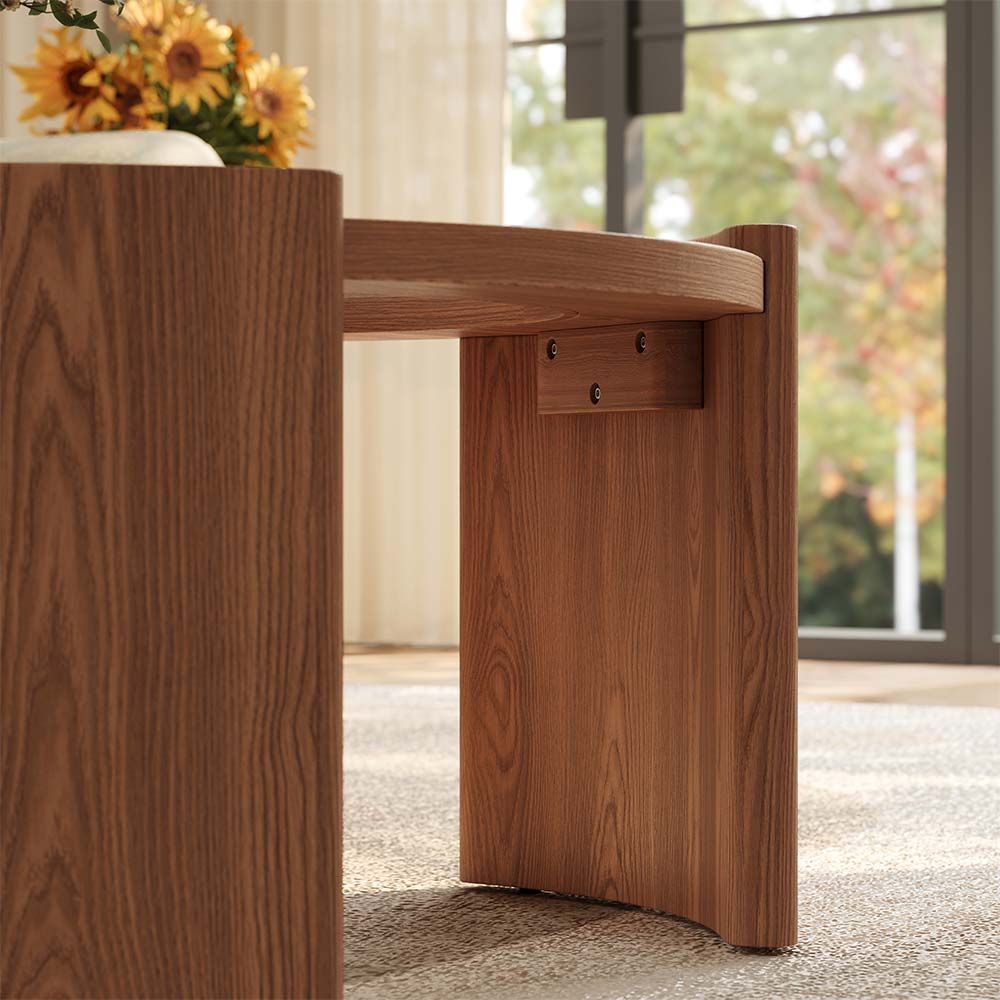 Wood Walnut Glass Coffee Tables