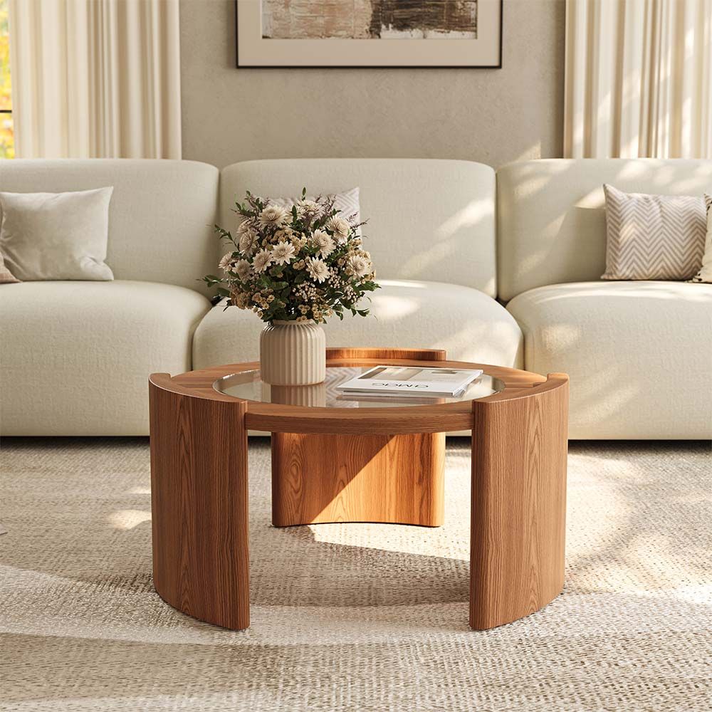 glass top coffee table