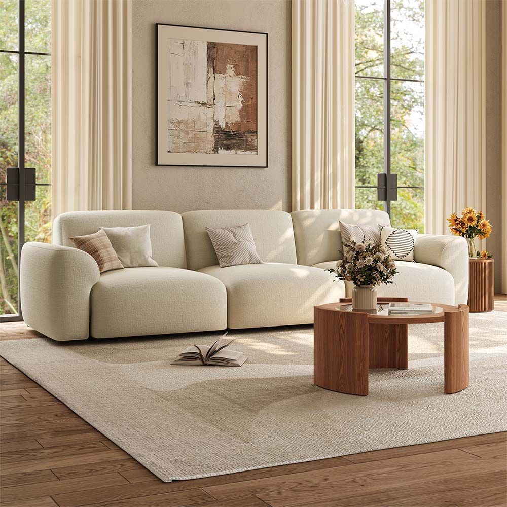 Mid Century Modern Walnut Glass Coffee Tables