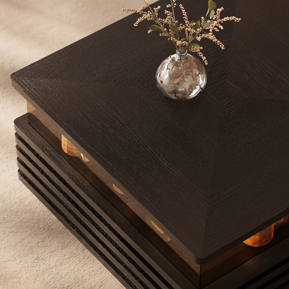 with LED Lights Black Engineered Wood Coffee Tables