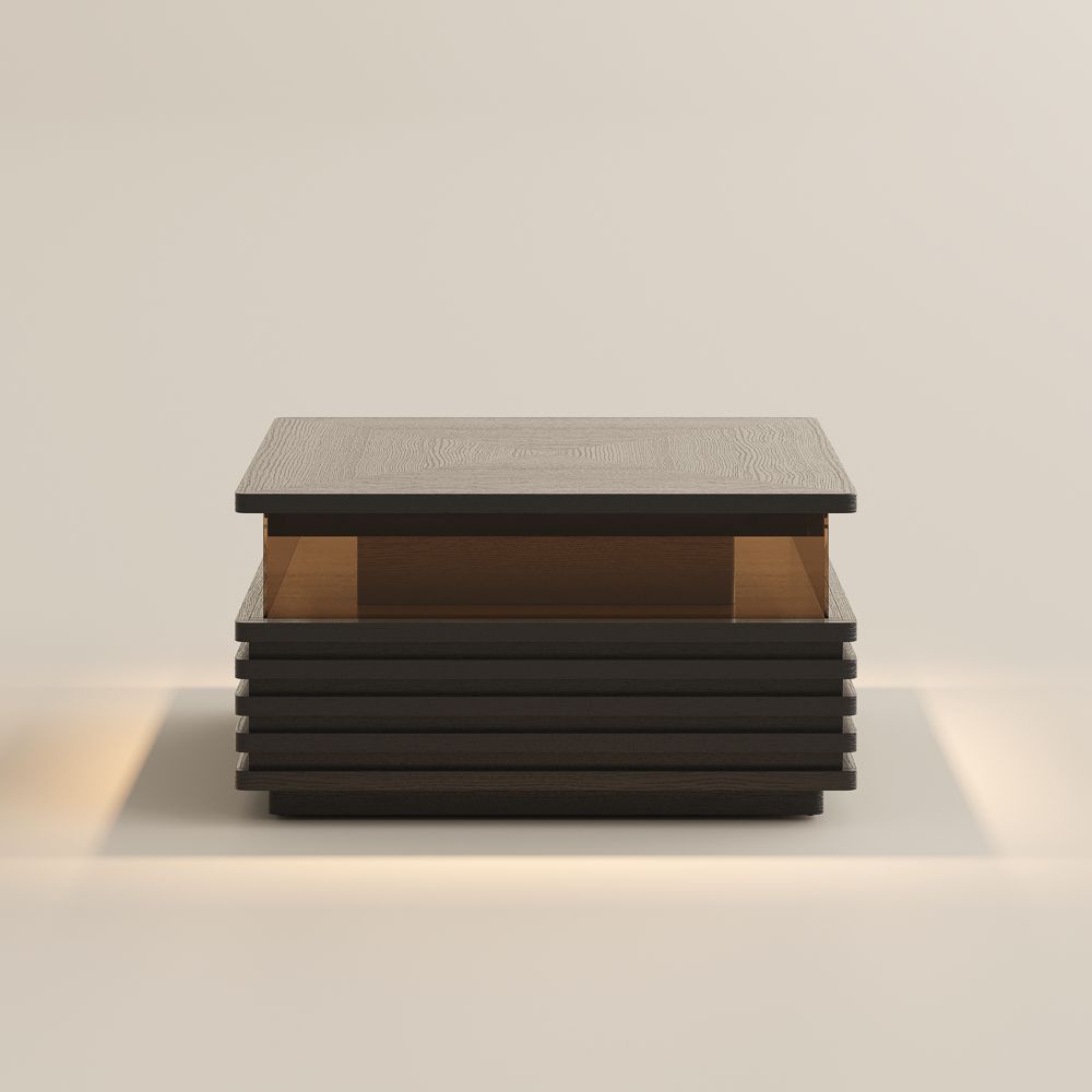 Walnut Black Engineered Wood Coffee Tables