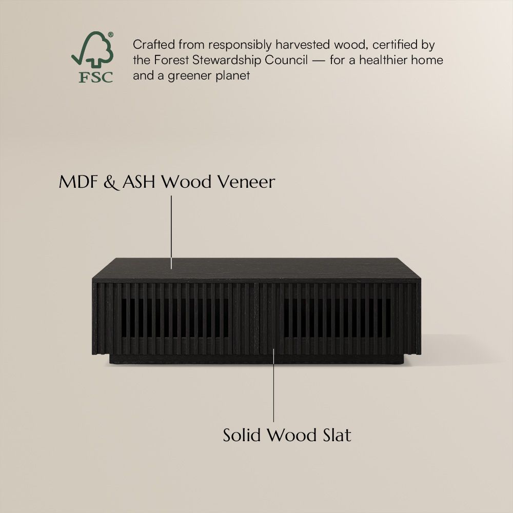 Wood Black Engineered Wood Coffee Tables