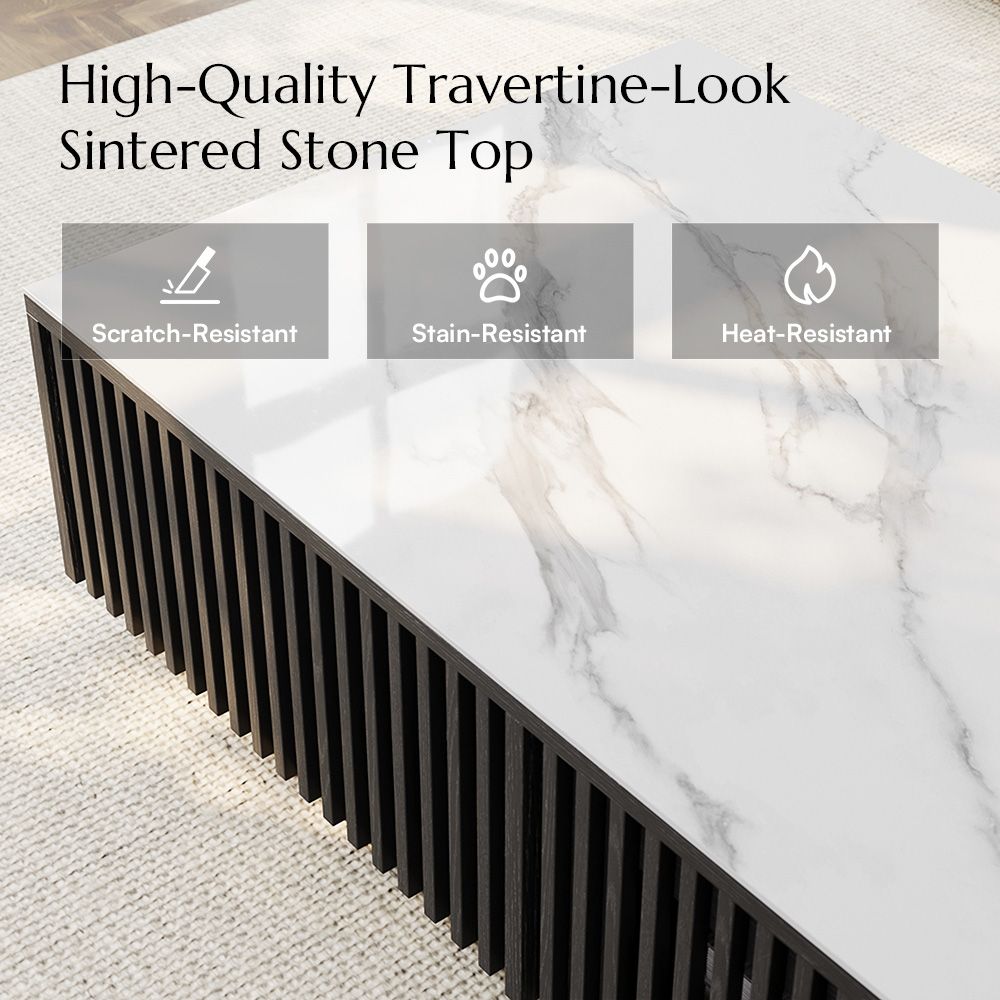 Black Black Sintered Stone Coffee Tables