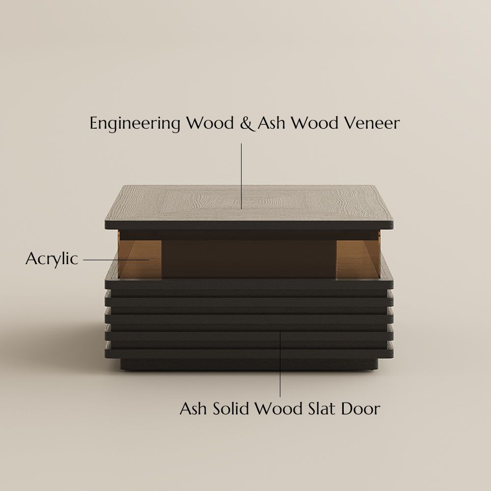 Square Black Engineered Wood Coffee Tables