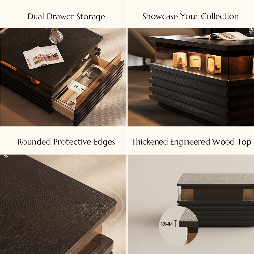 Selene Black Engineered Wood Coffee Tables