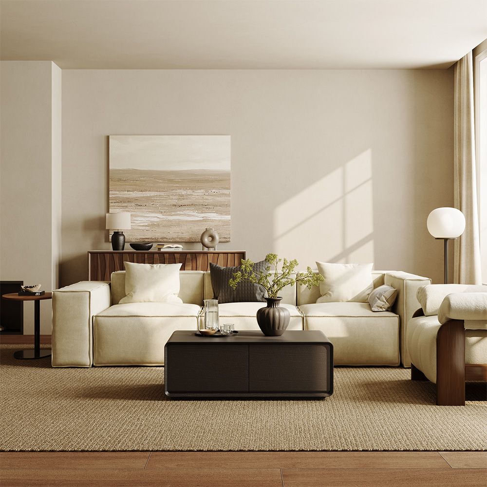 Mid Century Modern Black Engineered Wood Coffee Tables