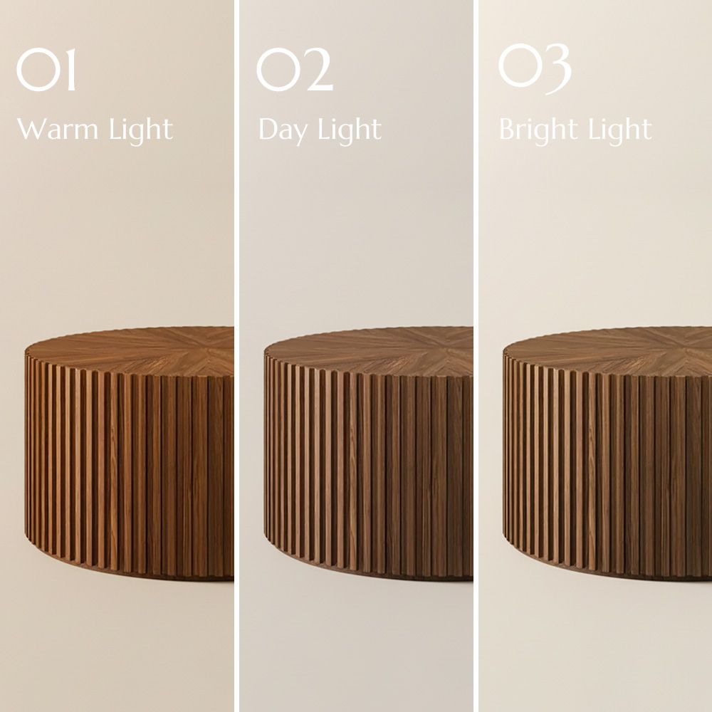 Fluted Walnut Color MDF Coffee Tables