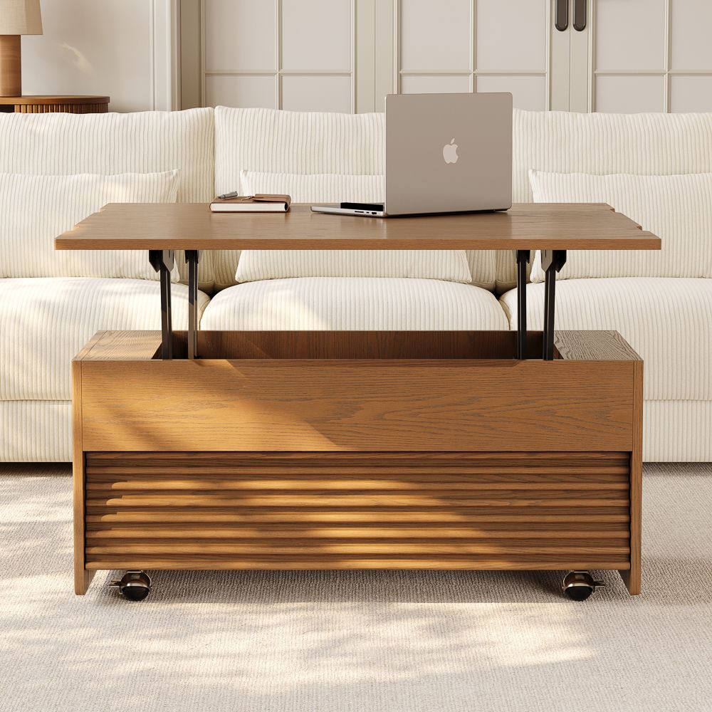 Metal Leg Walnut Color Plywood Coffee Tables