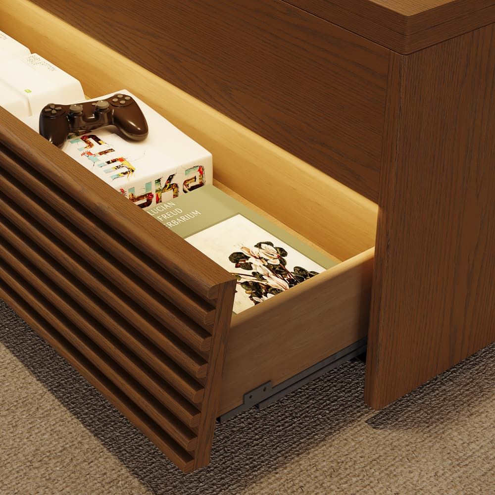 with Drawers Walnut Color Plywood Coffee Tables