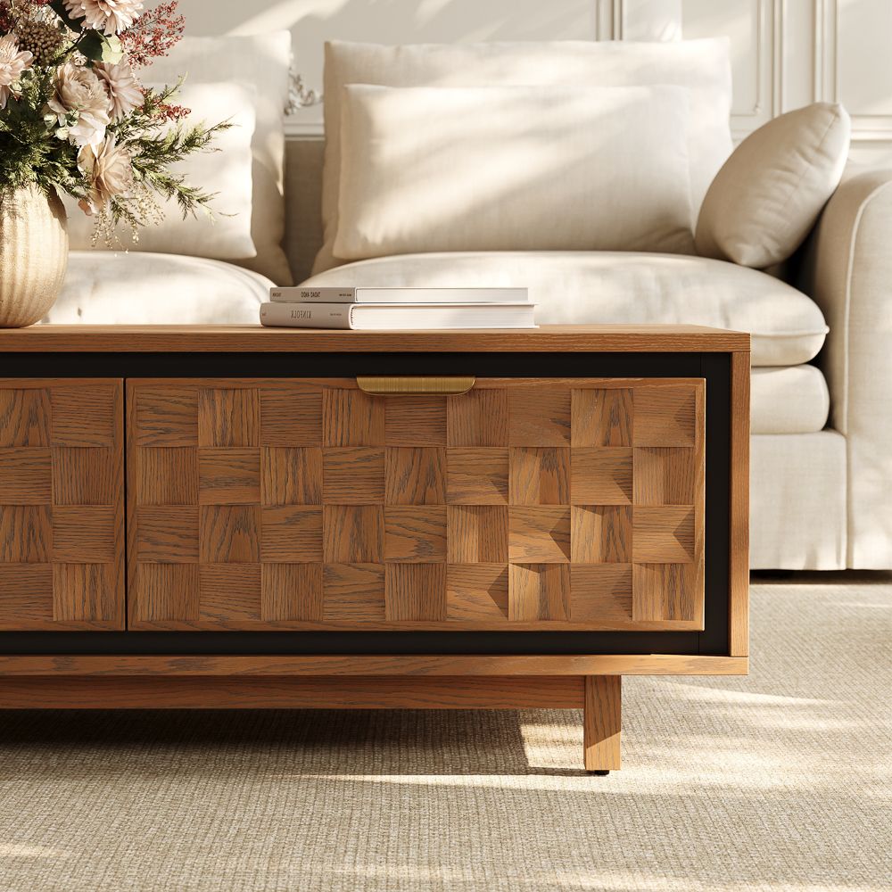 with Storage Walnut Color Engineered Wood Coffee Tables