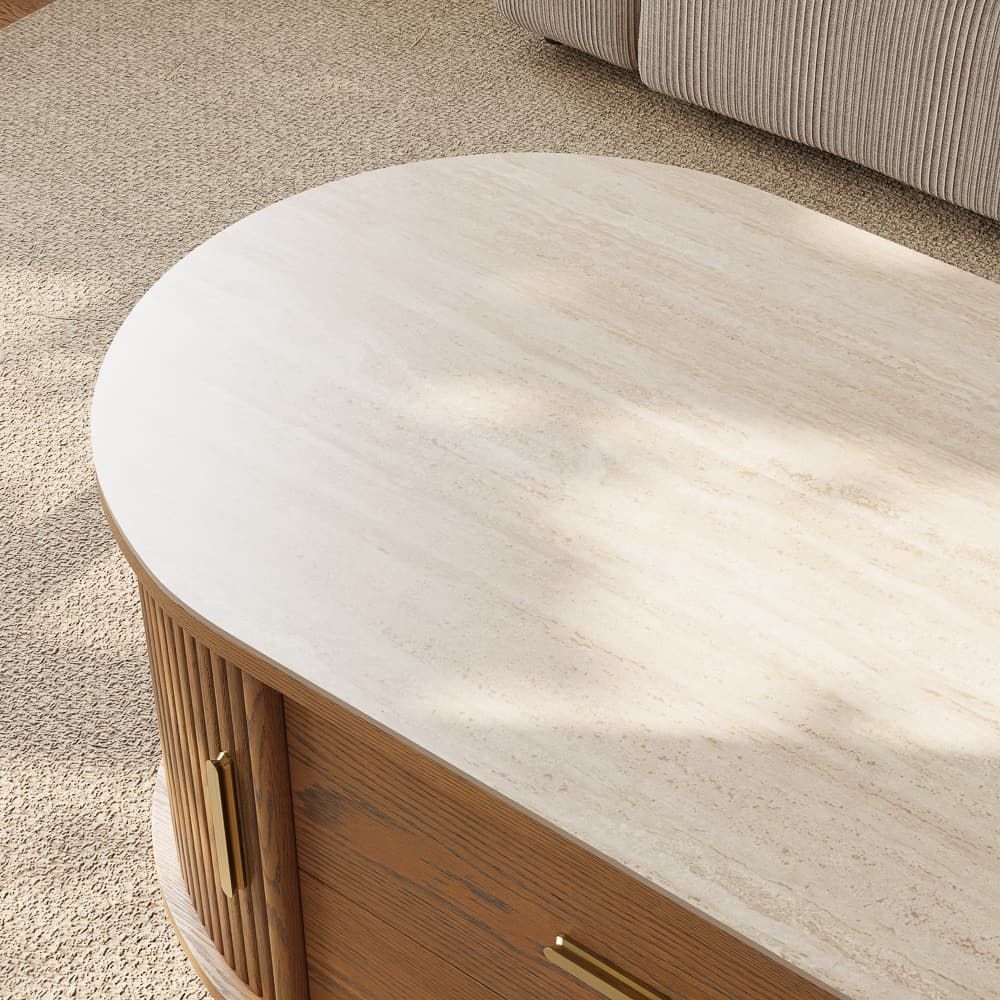 Mid Century Modern Walnut Color Plywood Coffee Tables