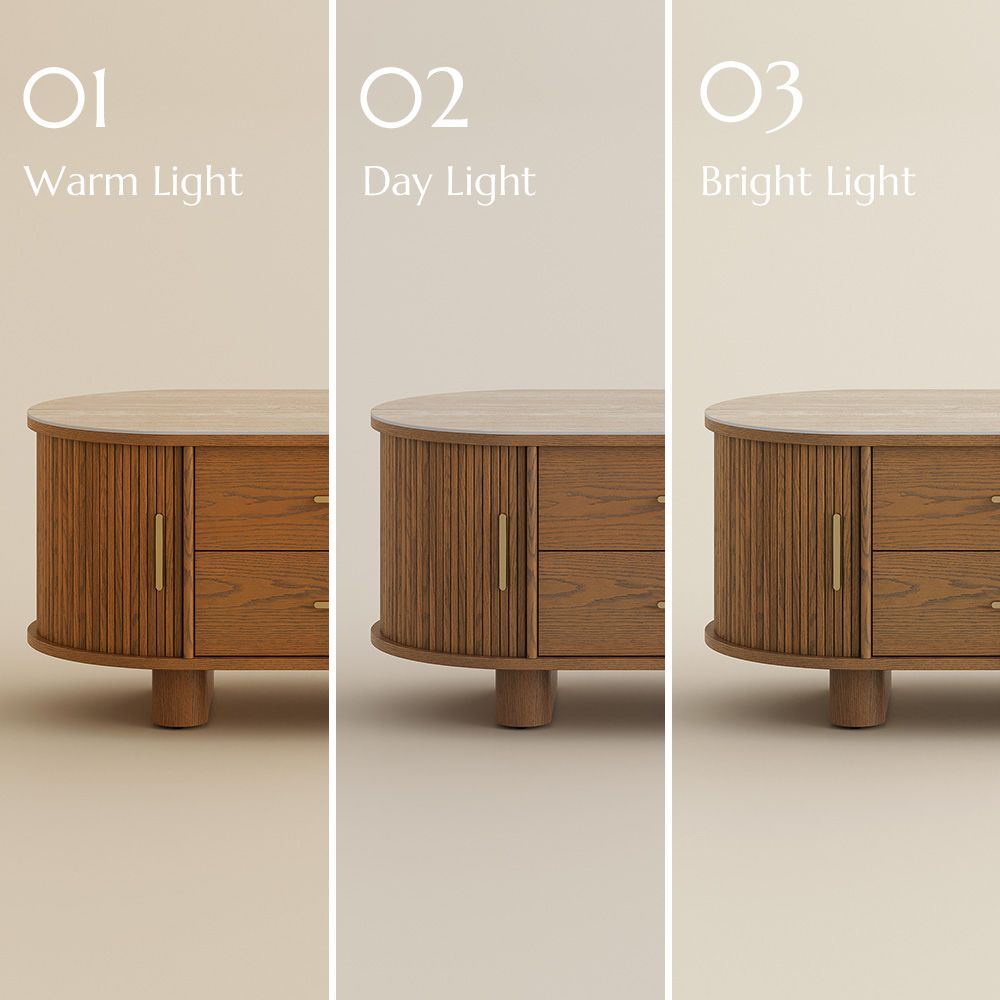 With Storage Walnut Color Plywood Coffee Tables