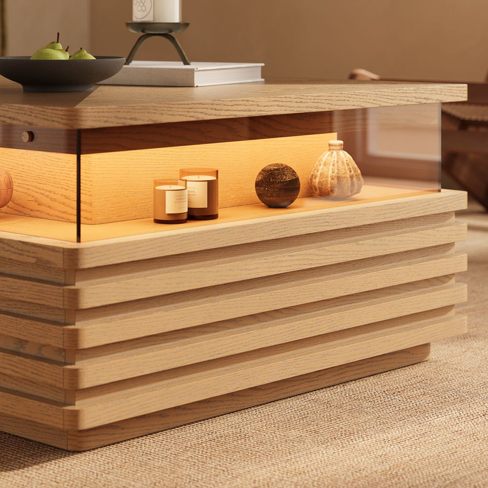 Mid Century Modern Oak Engineered Wood Coffee Tables