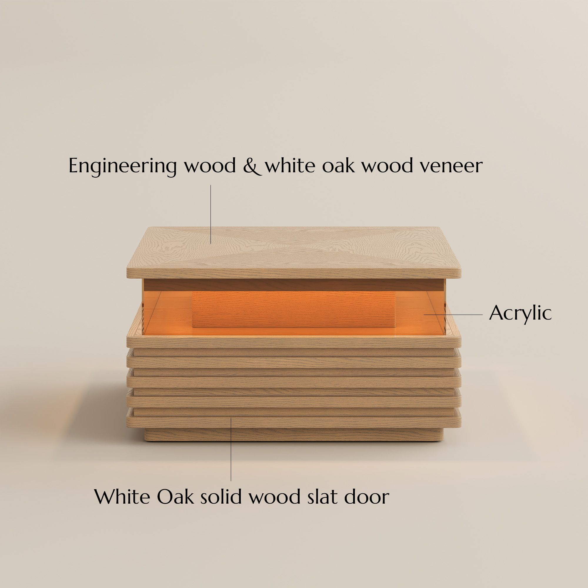 with LED Lights Oak Engineered Wood Coffee Tables