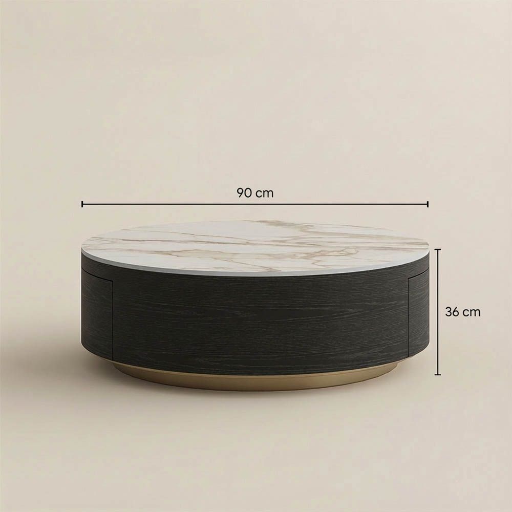 Black White & Black Sintered Stone Coffee Tables