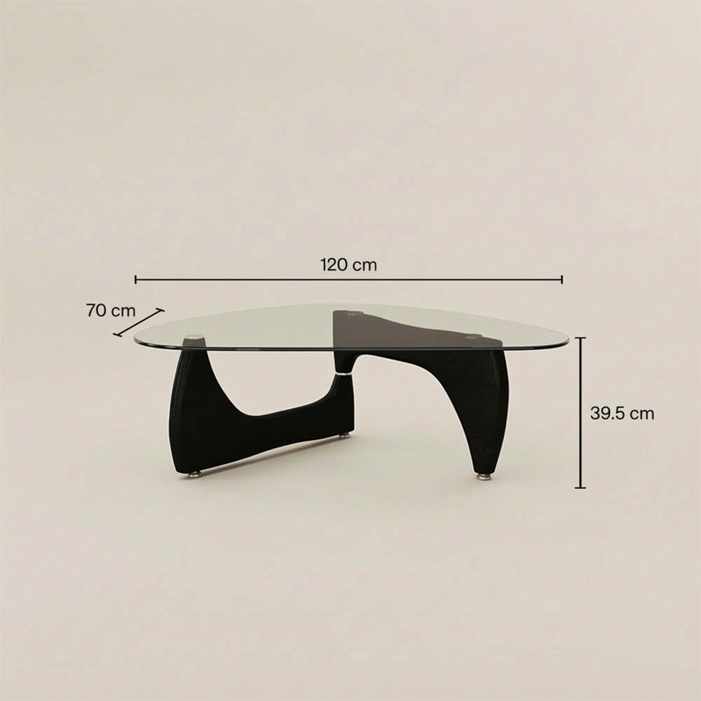 Modern Black Ashwood & Tempered Glass Coffee Tables