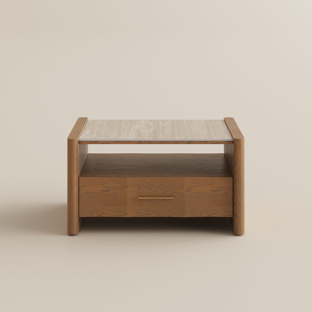 MDF Walnut Color Engineered Wood Coffee Tables