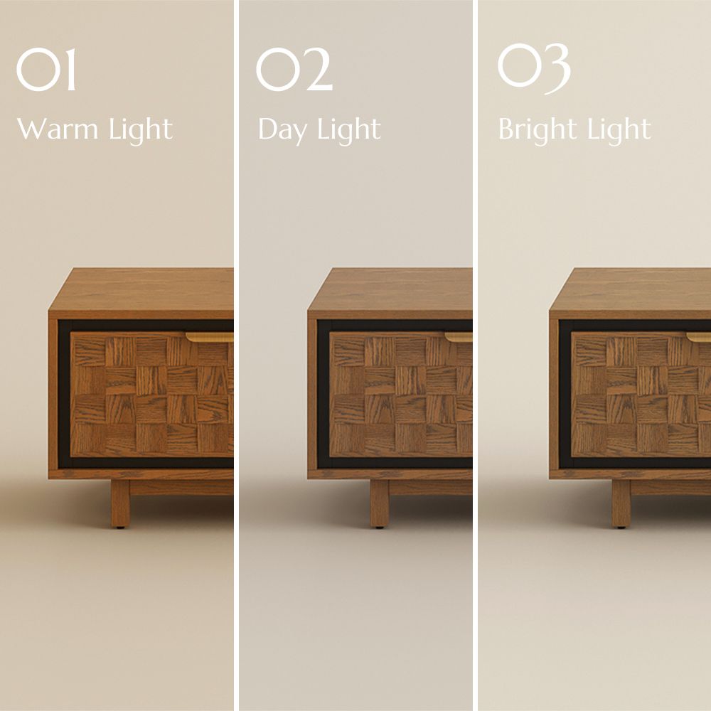 Mid Century Modern Walnut Color Engineered Wood Coffee Tables