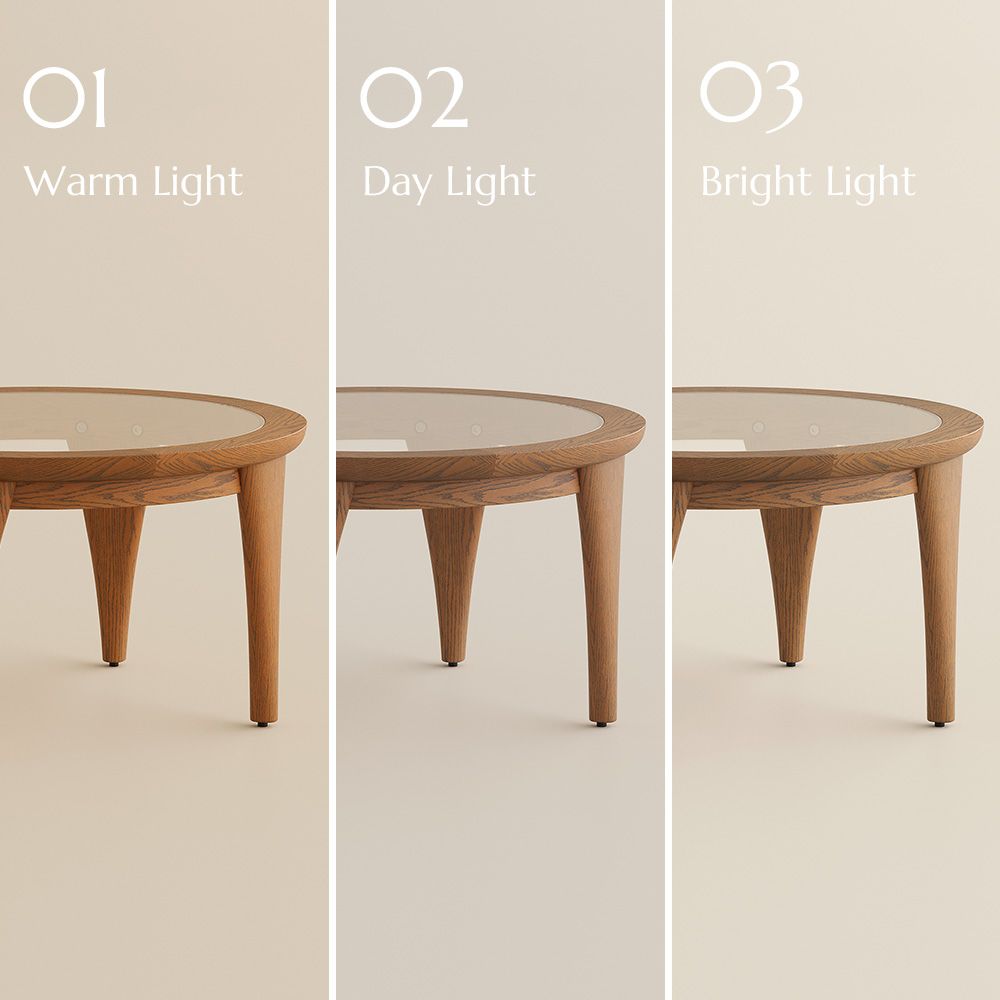 Glass Walnut Color Ash Wood Coffee Tables