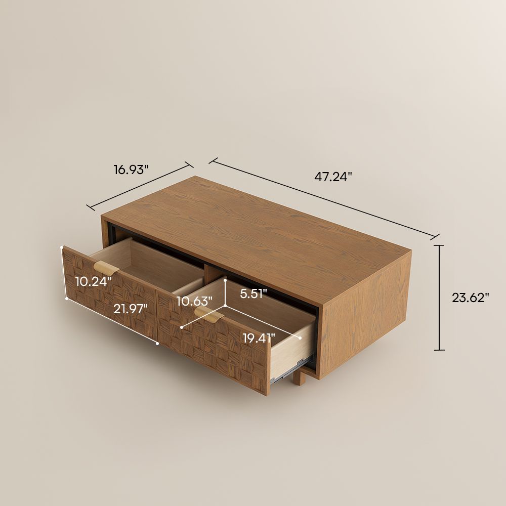Rectangle Walnut Color Engineered Wood Coffee Tables