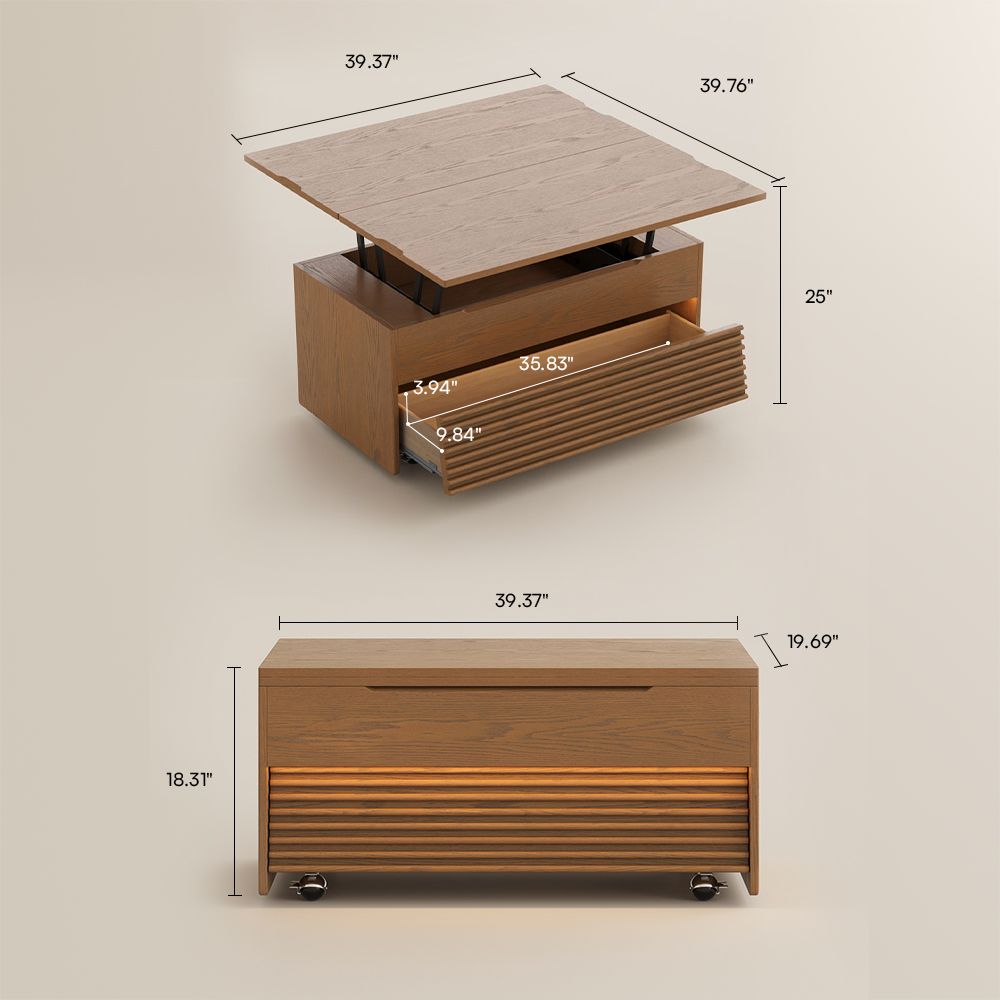 with Drawers Walnut Color Plywood Coffee Tables