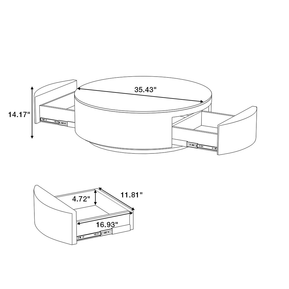 White White & Black Sintered Stone Coffee Tables
