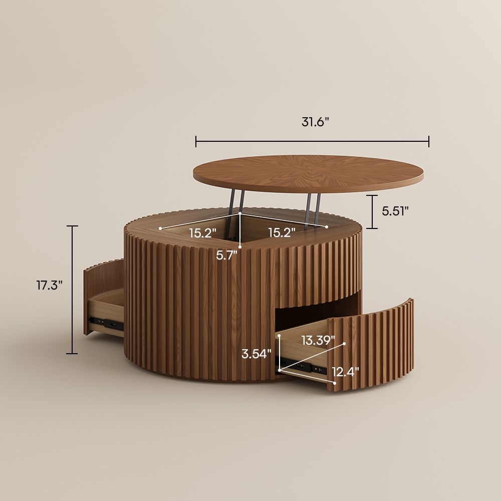 with Storage Walnut Color Plywood Coffee Tables