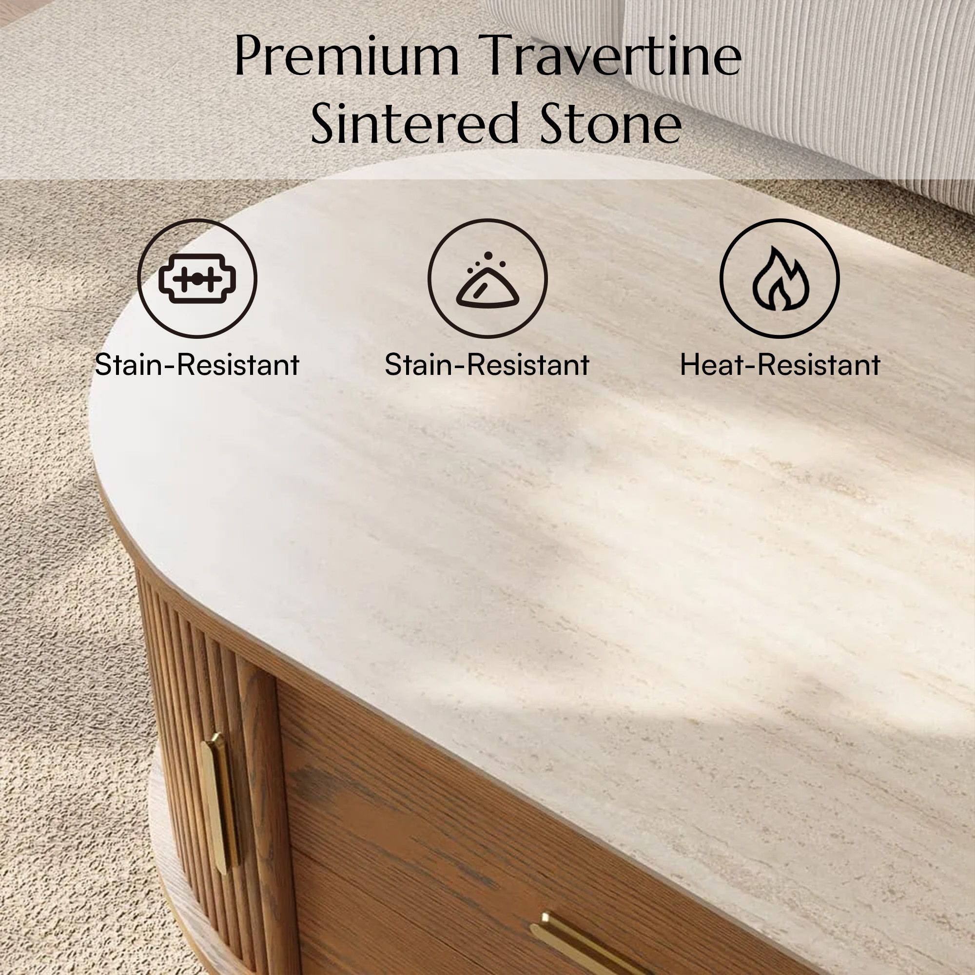 With Storage Walnut Color Plywood Coffee Tables