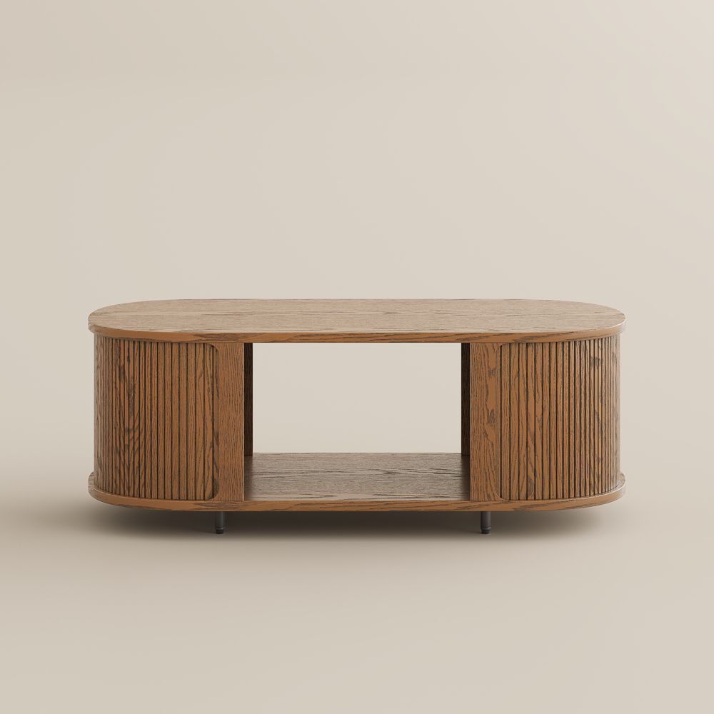 Mid-Century Modern Walnut Color Plywood Coffee Tables