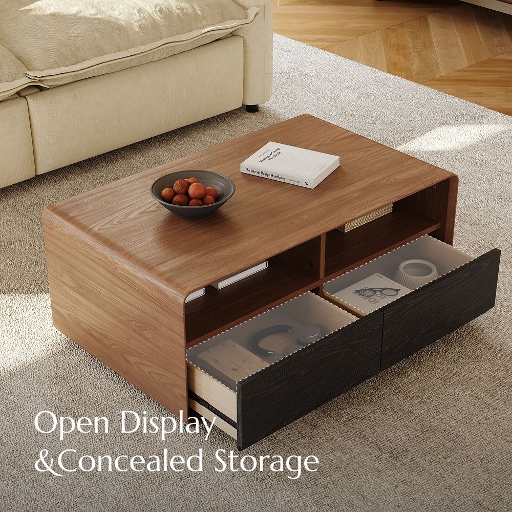 Wood Dark Wood & Black Coffee Tables