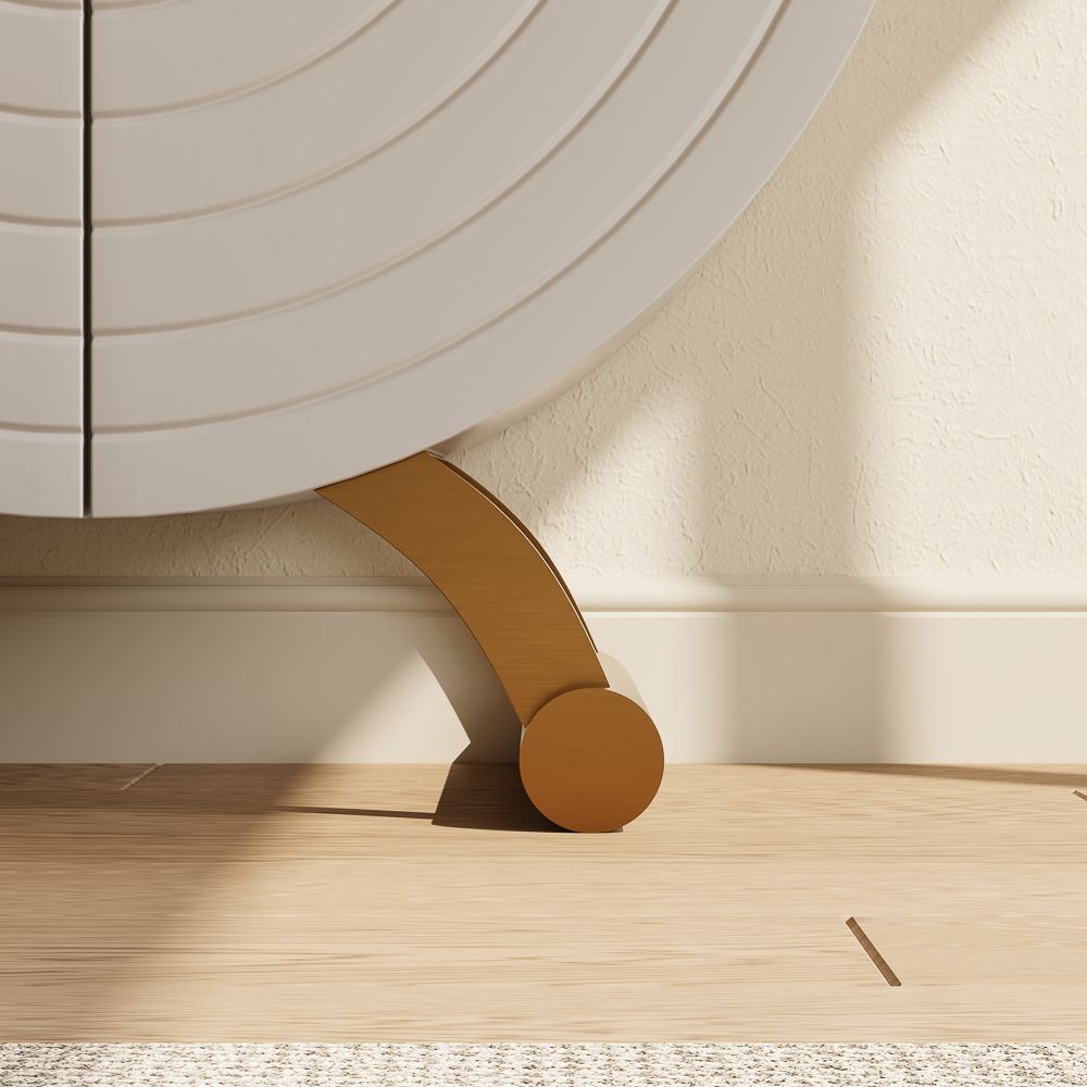 Sintered Stone White & Golden Engineered Wood Console Tables