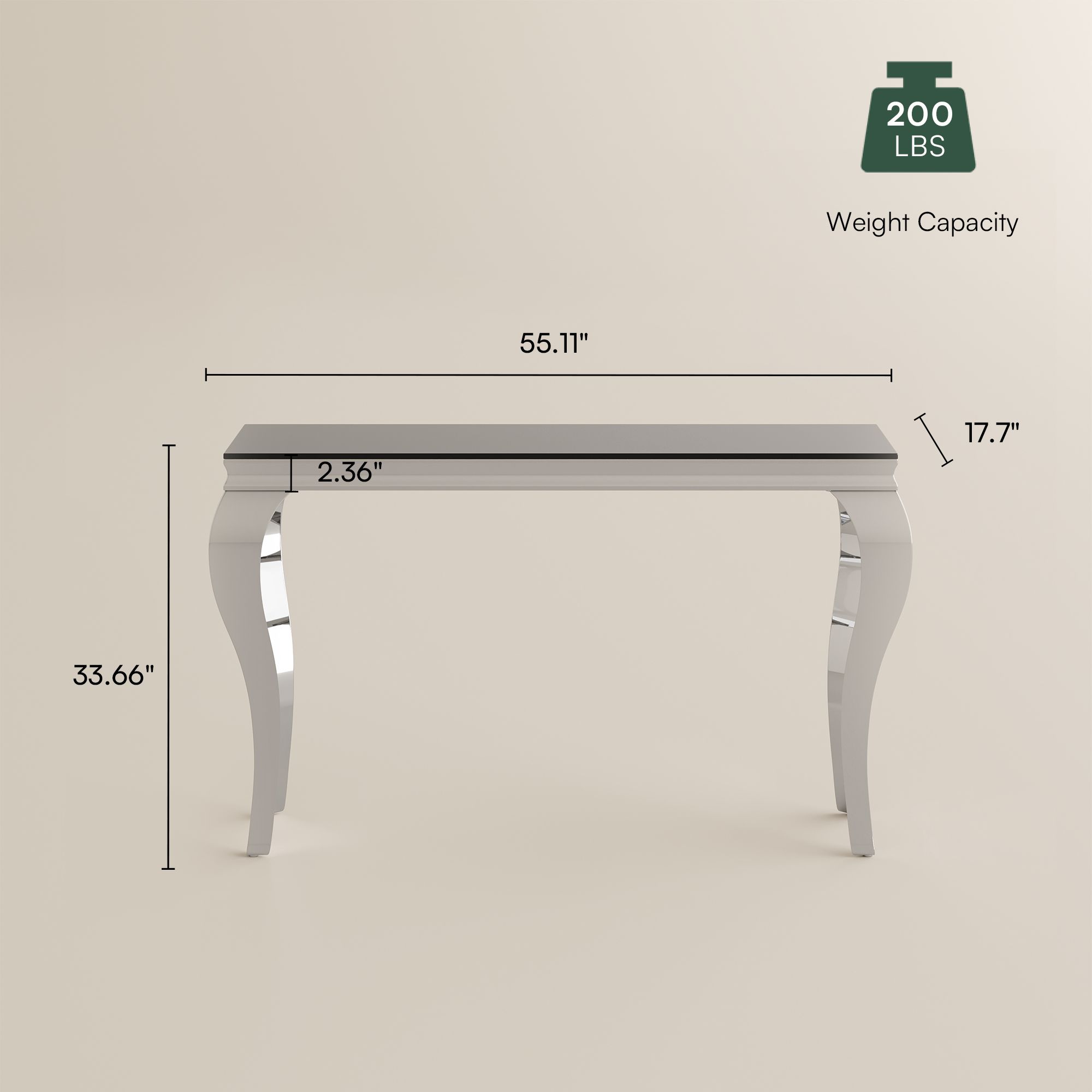 Metal Glossy Black Console Tables