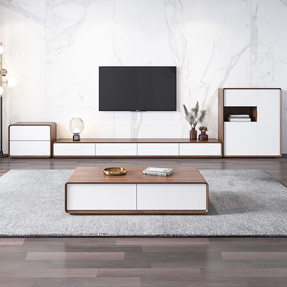 Dunkles Holz und Weiß  MDF TV-Möbel