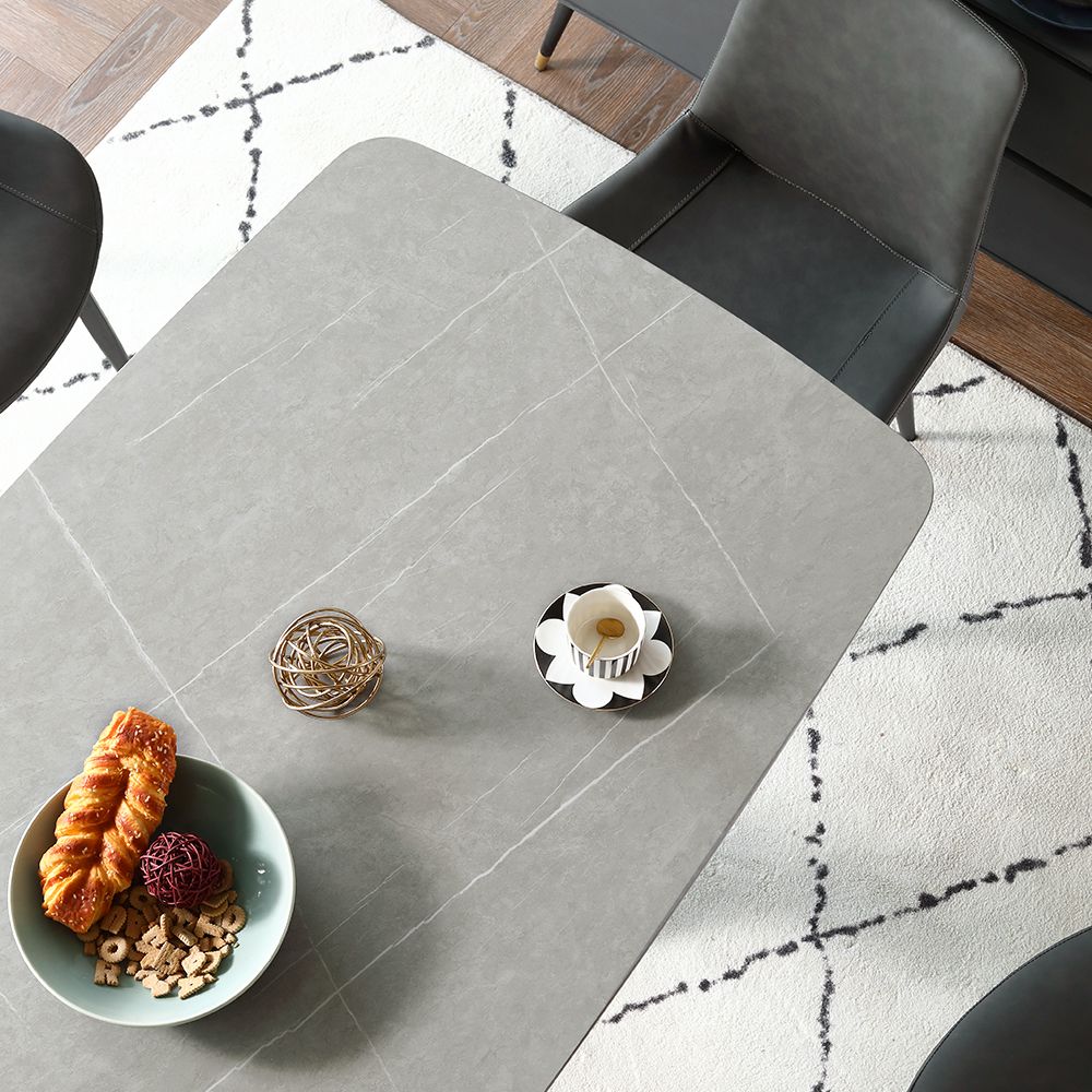 for 6 Gray Matte Sintered Stone Dining Tables