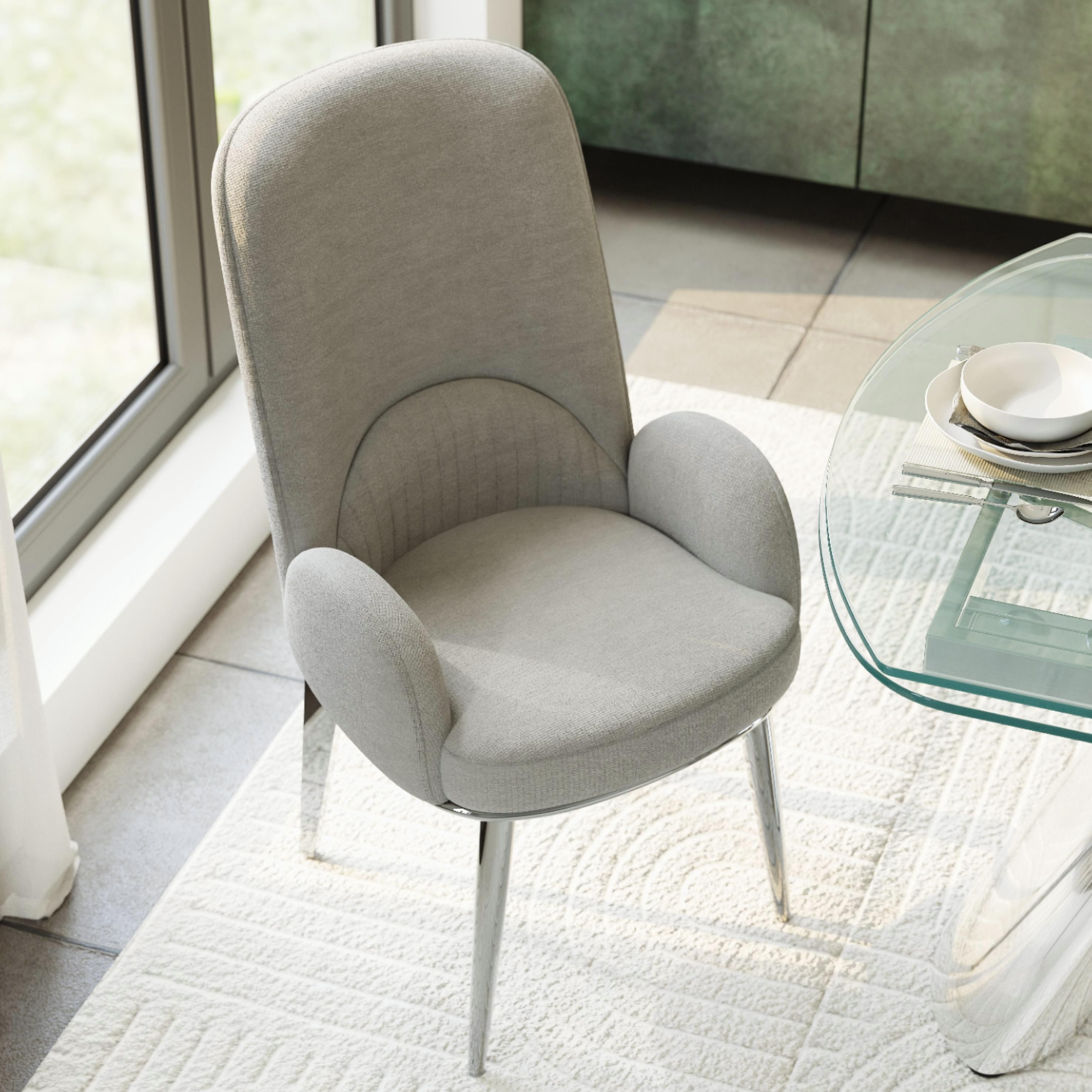 Modern Gray & Silver Dining Chairs