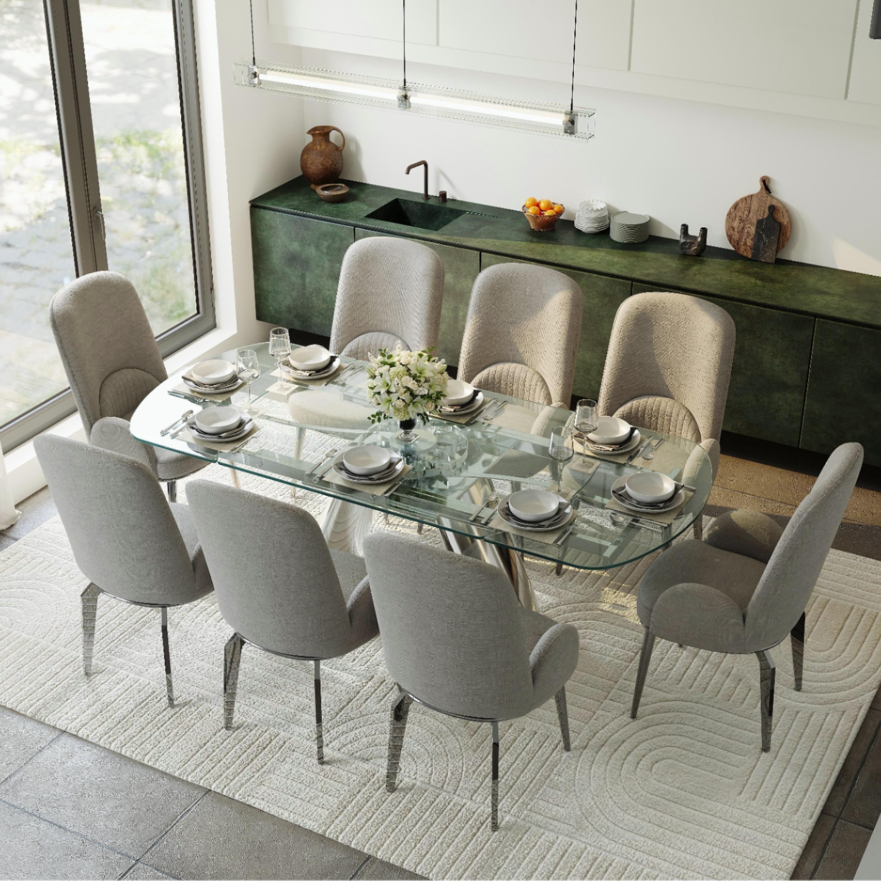 Metal Gray & Silver Dining Chairs