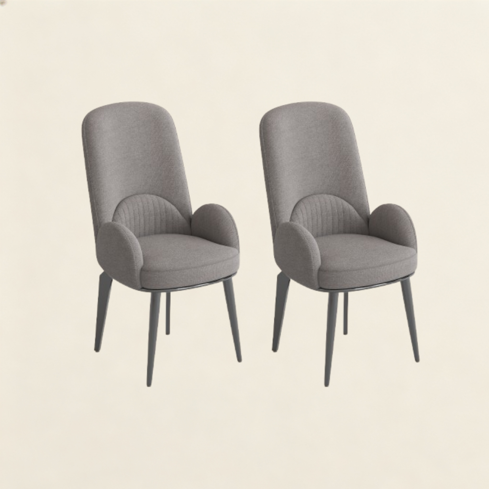 Velvet Gray & Silver Dining Chairs