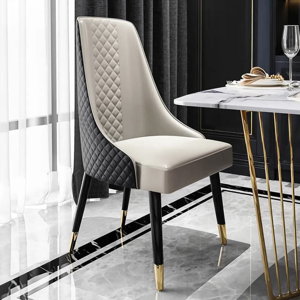 Modern Black PU Leather Dining Chairs
