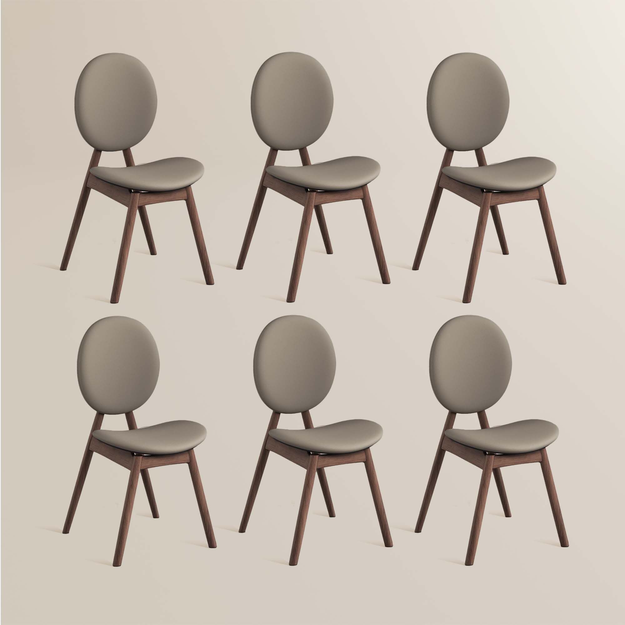 Gray Gray & Walnut PU Leather Dining Chairs