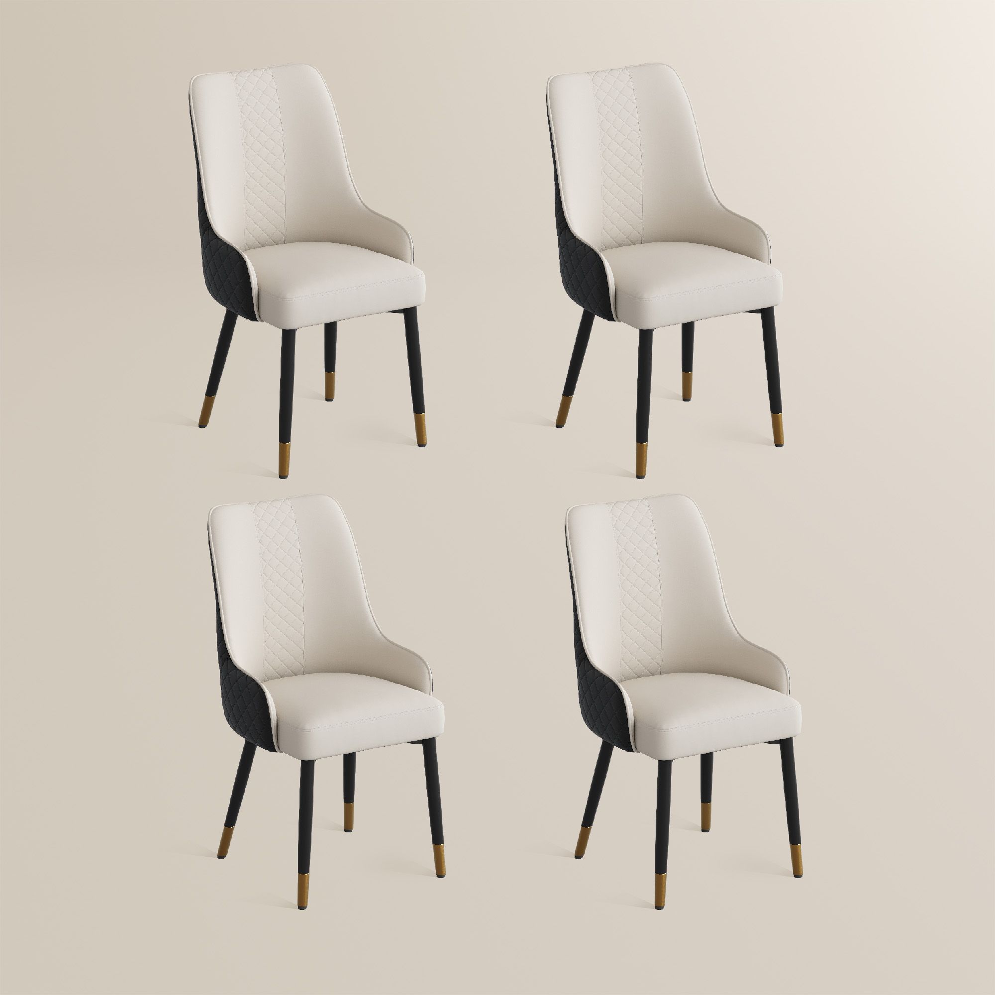 Modern Black PU Leather Dining Chairs
