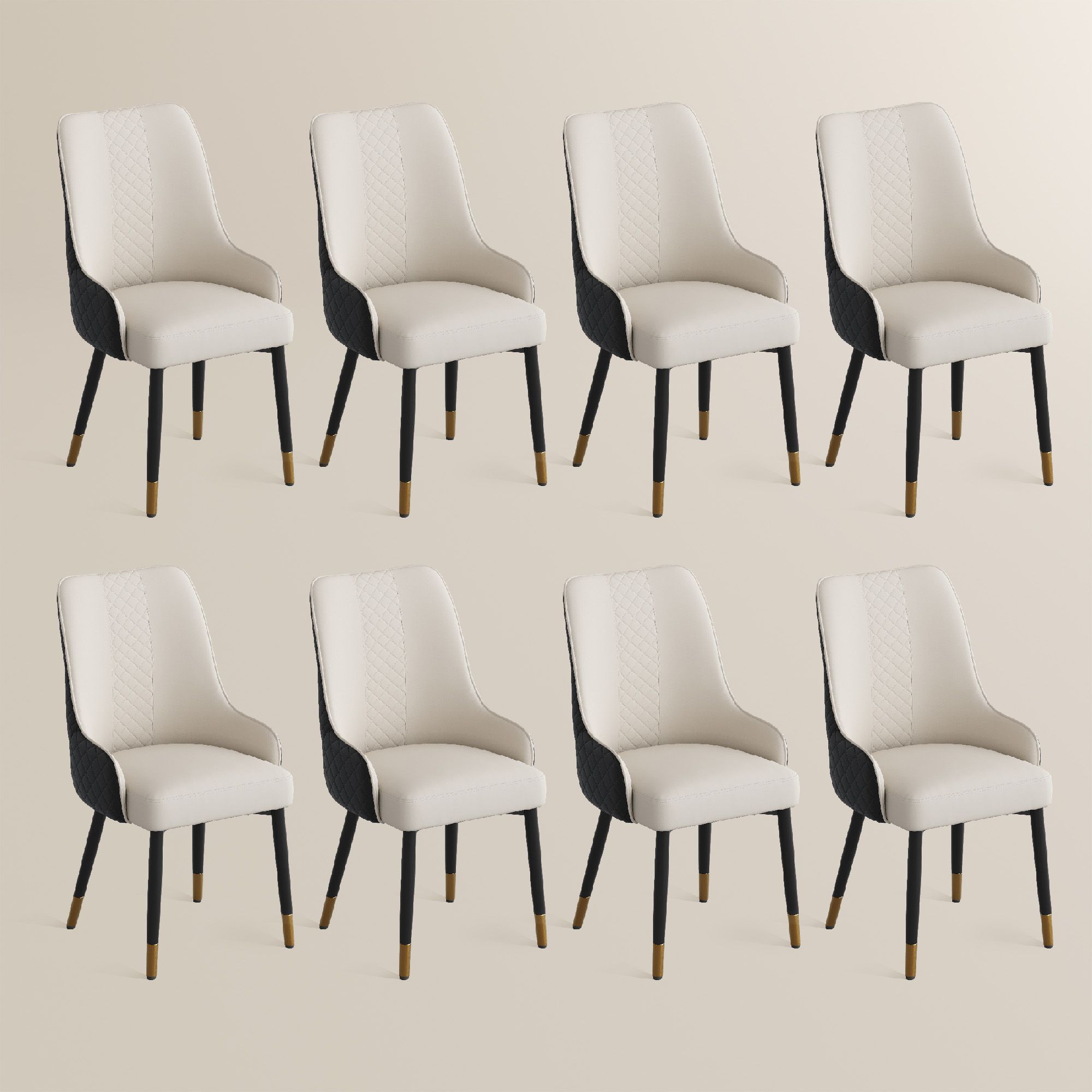 Easy Assembly Black PU Leather Dining Chairs