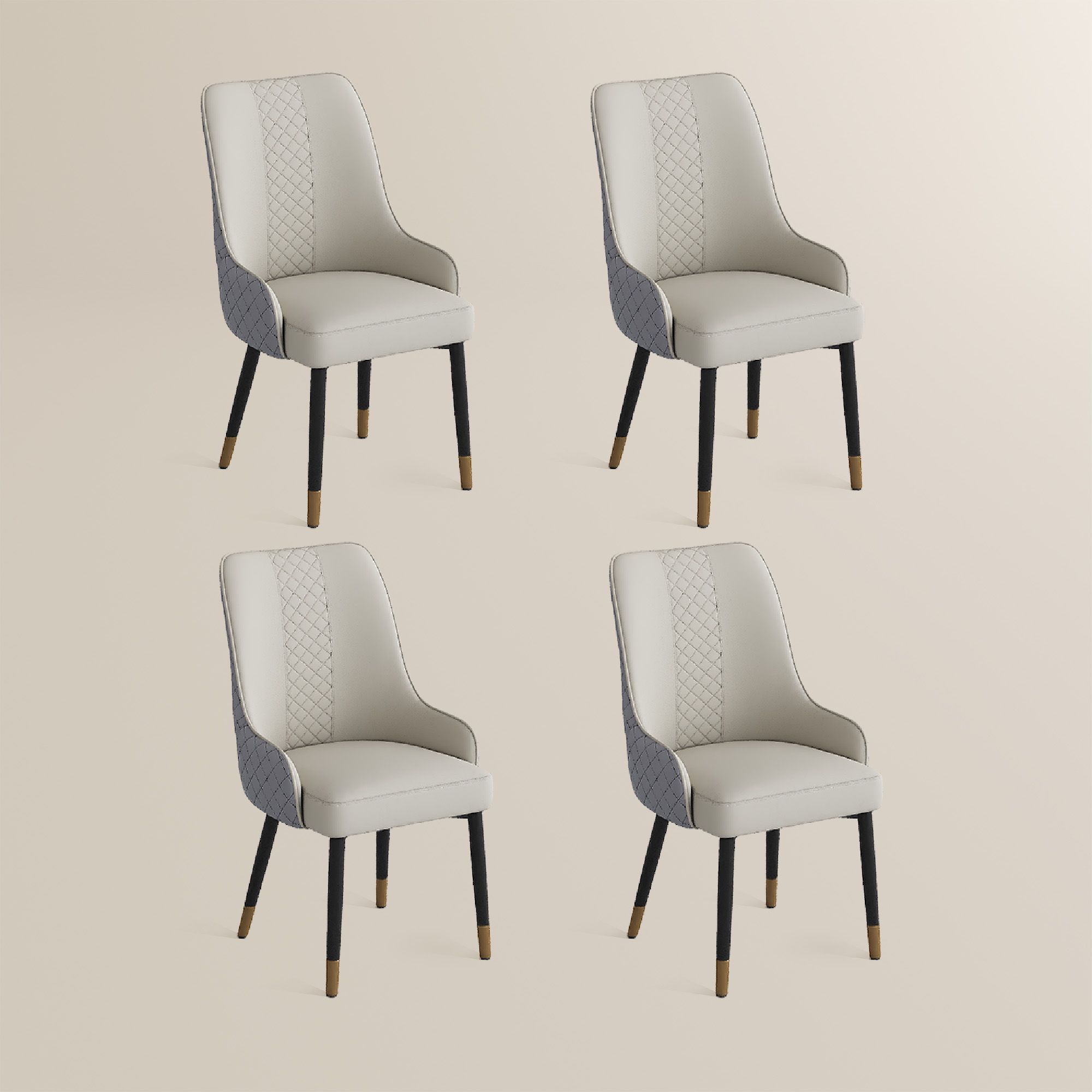 Easy Assembly Gray PU Leather Dining Chairs