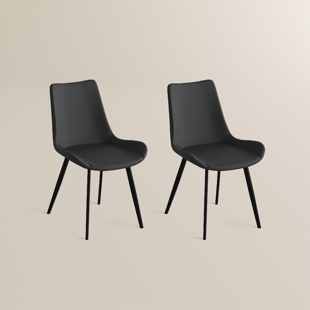 PU Leather Black PU Leather Dining Chairs