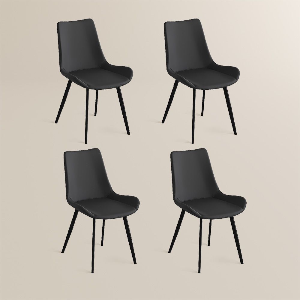 Modern Black PU Leather Dining Chairs