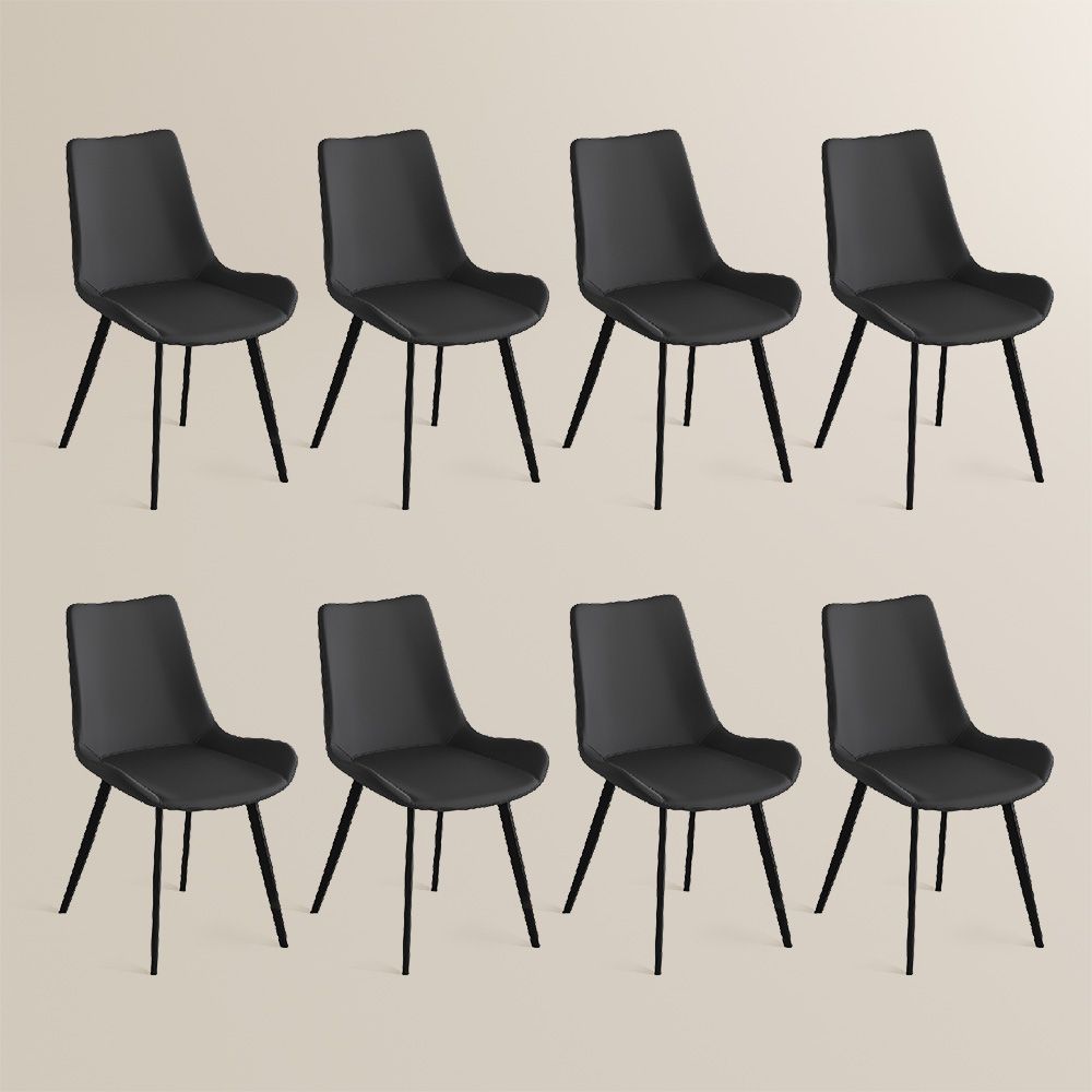 Modern Black PU Leather Dining Chairs