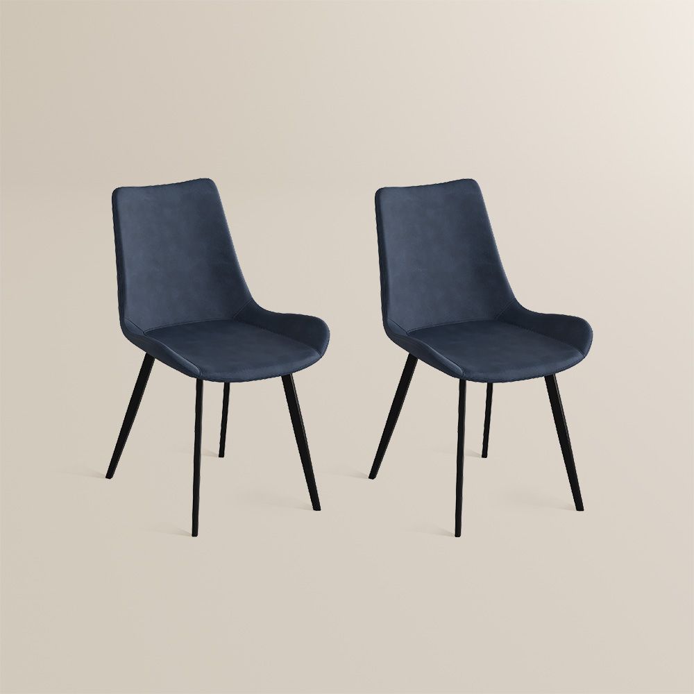 Blue Navy Blue PU Leather Dining Chairs