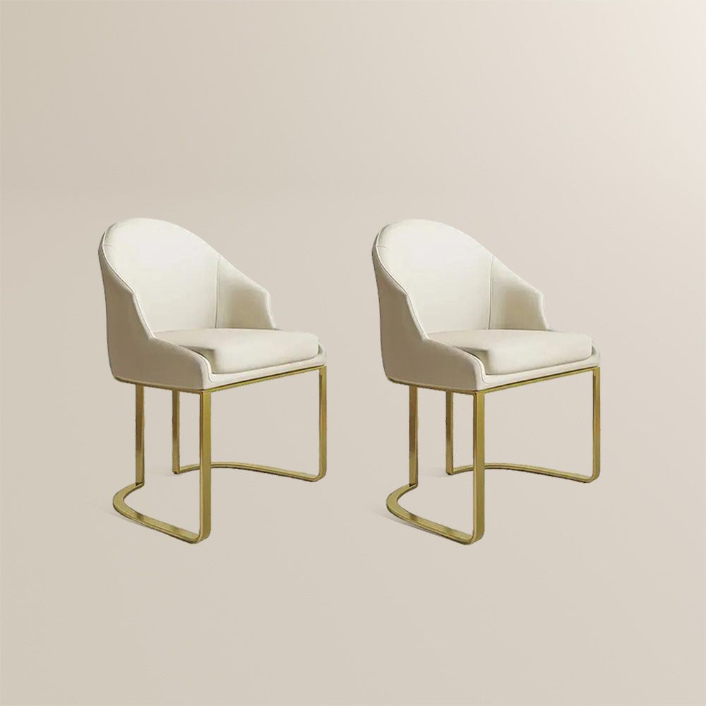 PU Leather Beige PU Leather Dining Chairs