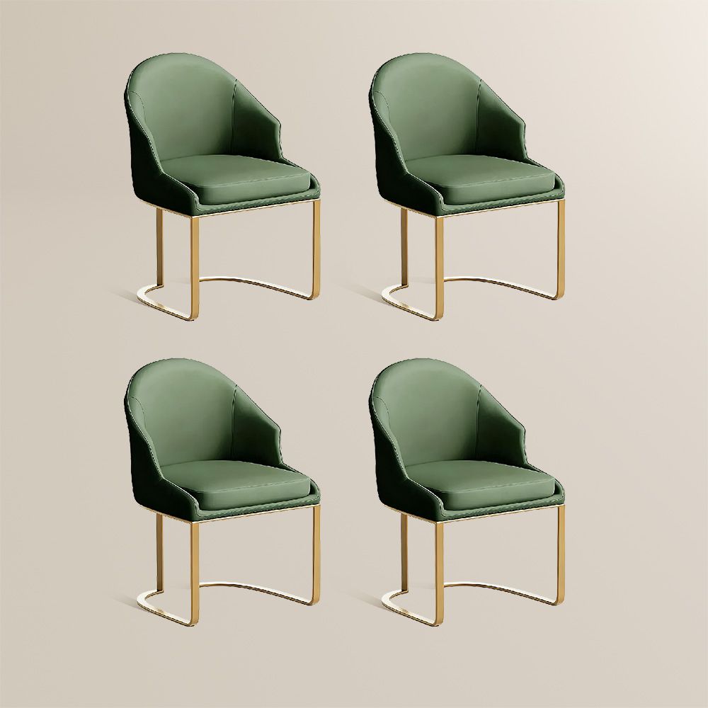 Modern Luxury Green PU Leather Dining Chairs