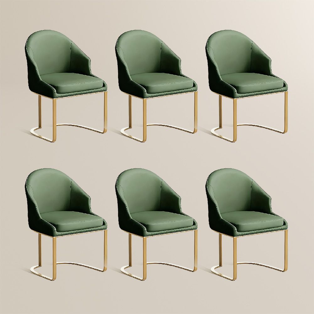 Modern Luxury Green PU Leather Dining Chairs
