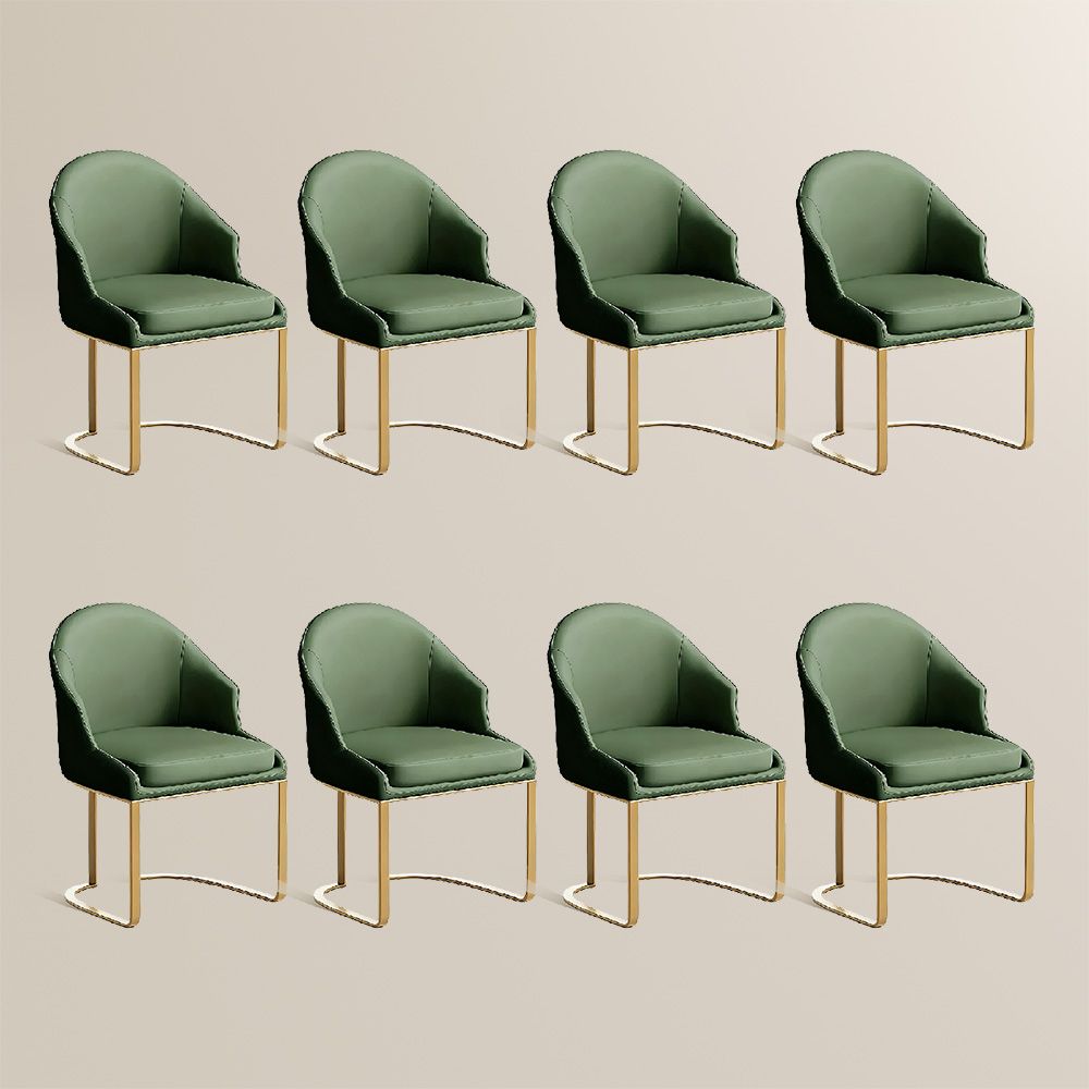 Easy Assembly Green PU Leather Dining Chairs